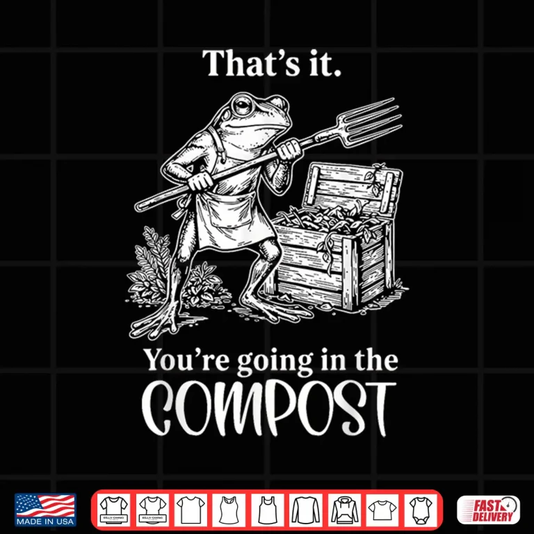 Design Going In The Compost Funny Frog Gardening Modern Graphic Shirt