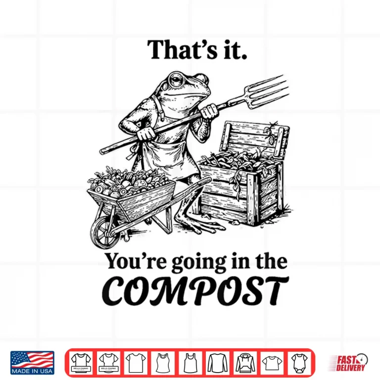 Design Going In The Compost Funny Frog Gardening Modern Humor Shirt