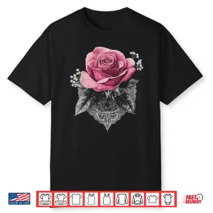 Pink Rose Flower Botanist Garden Flower Rose Professional Shirt