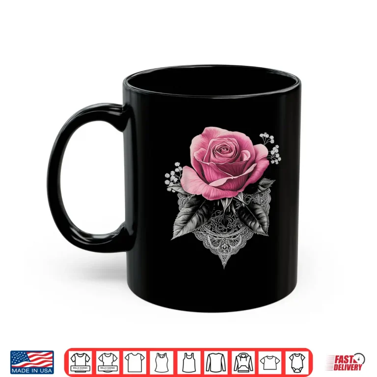 Mug Pink Rose Flower Botanist Garden Flower Rose Professional Shirt