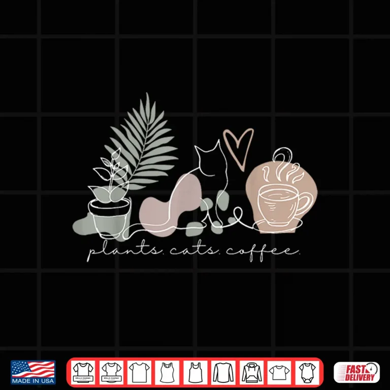 Design Plants Cats Coffee Cat Lover Gardening Succulent Shirt