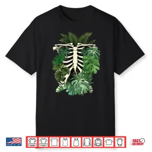Skeleton Plant Body Monstera Leaf Plant Mom Gardening Shirt
