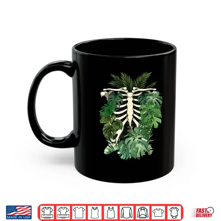 Mug Skeleton Plant Body Monstera Leaf Plant Mom Gardening Shirt