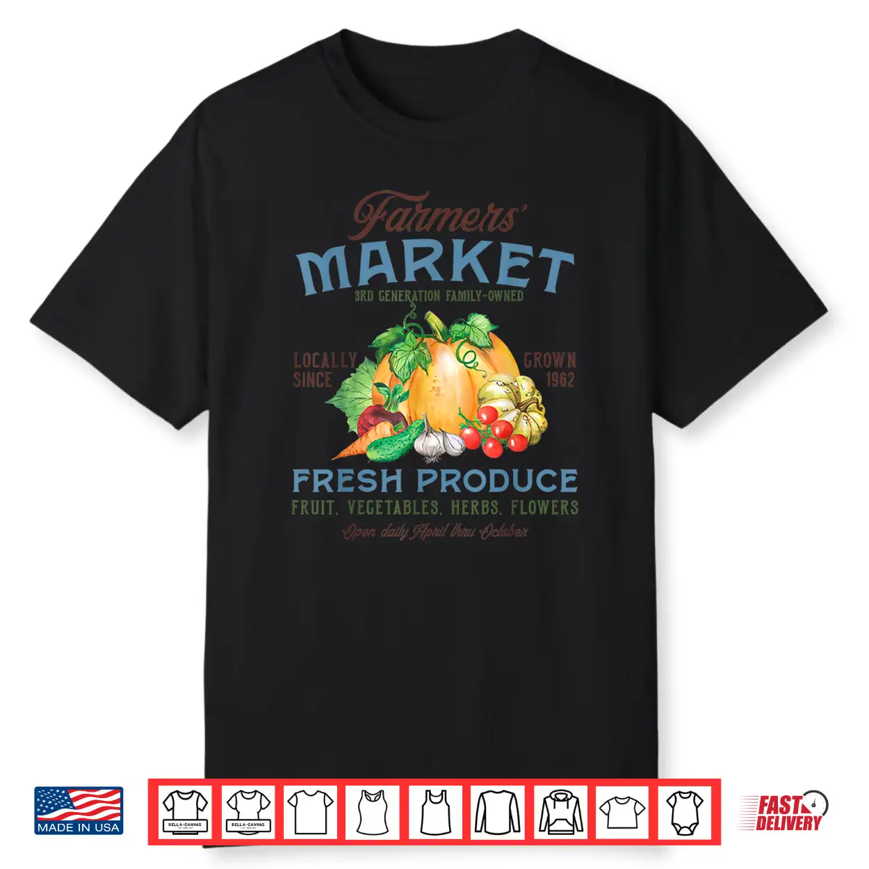 Vintage Farmers Market Support Local Farms Gardening Shirt