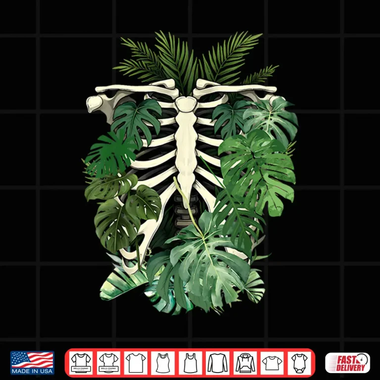 Design Skeleton Plant Body Monstera Leaf Plant Mom Gardening Shirt