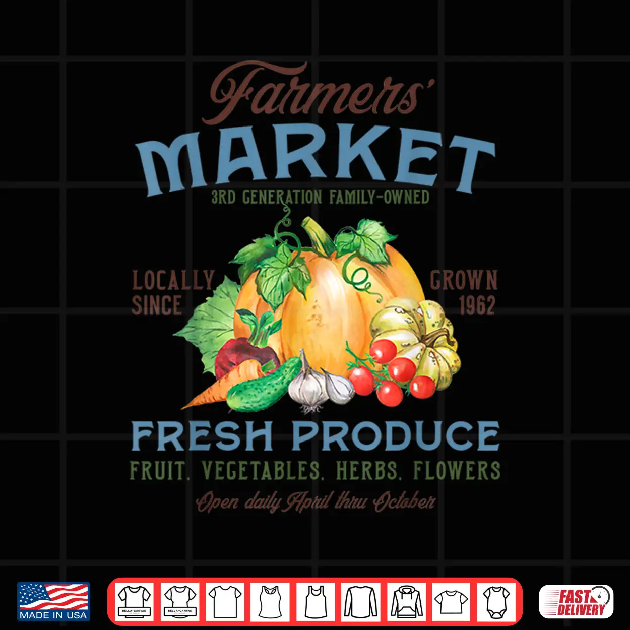 Vintage Farmers Market Support Local Farms Gardening Shirt