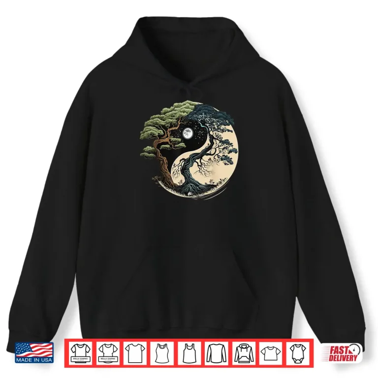 Hoodie Yin Yang Tree Of Life Buddhist Bonsai Tree Professional Shirt