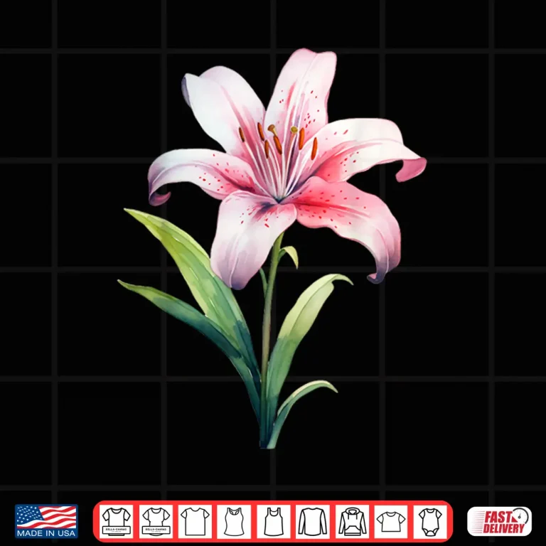 Design Lily Flower Plant Gardening Floral Lilies Watercolor Shirt