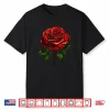 Professional Minimalist Single Red Rose Modern Graphic Shirt