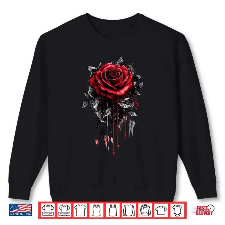 Sweatshirt Red Melting Rose Botanist Garden Flower Red Rose Shirt