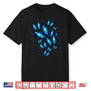 Blue Butterfly Art Beautiful Butterflies Modern Graphic Apparel Shirt