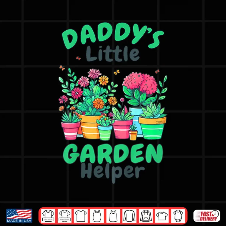 Design Daddys Little Garden Helper Gardening Gardener Plants Shirt