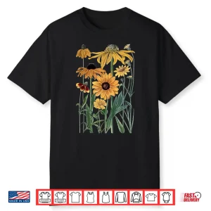 Sunflower Wildflower Vintage Botanical Plant Gardening Gift Shirt
