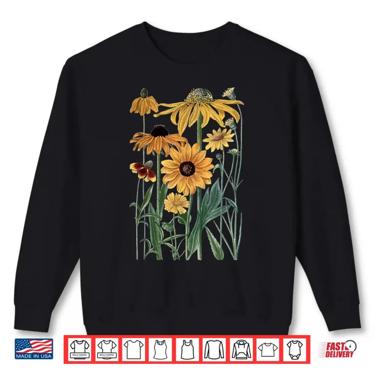 Sweatshirt Sunflower Wildflower Vintage Botanical Plant Gardening Gift Shirt