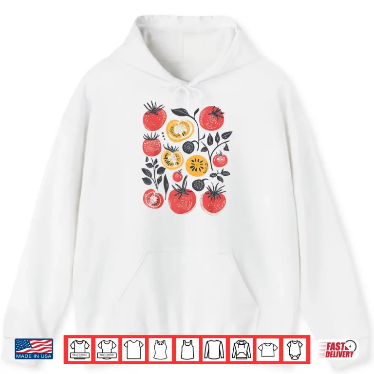 Hoodie Tomato Girl Summer Gardening Farmer Cottagecore Aesthetic Shirt