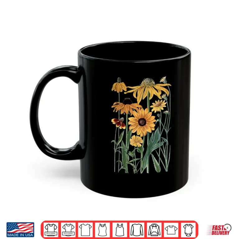 Mug Sunflower Wildflower Vintage Botanical Plant Gardening Gift Shirt