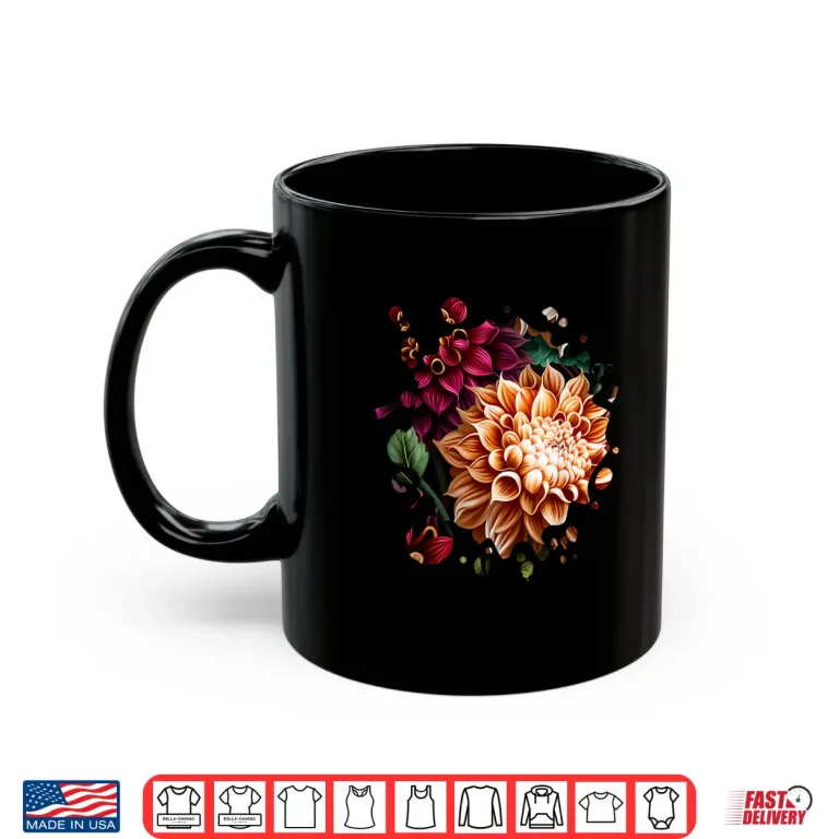 Mug Vintage Dahlia Inspired Flower Plant Lover Funny Gardening Shirt