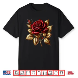 Cute Red Roses Red Roses Flower Gardening Professional Graphic Shirt