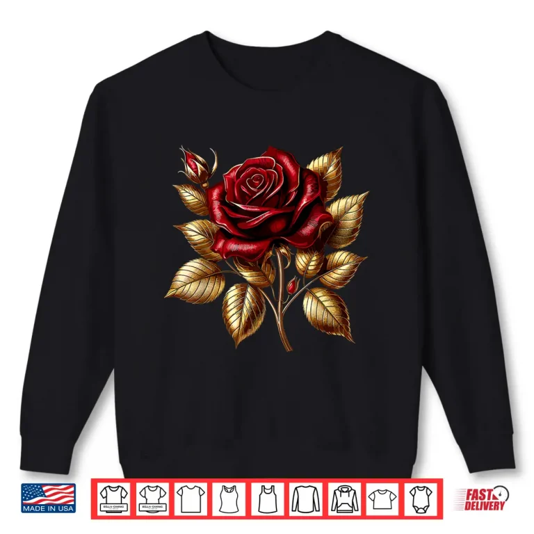 Sweatshirt Cute Red Roses Red Roses Flower Gardening Professional Graphic Shirt
