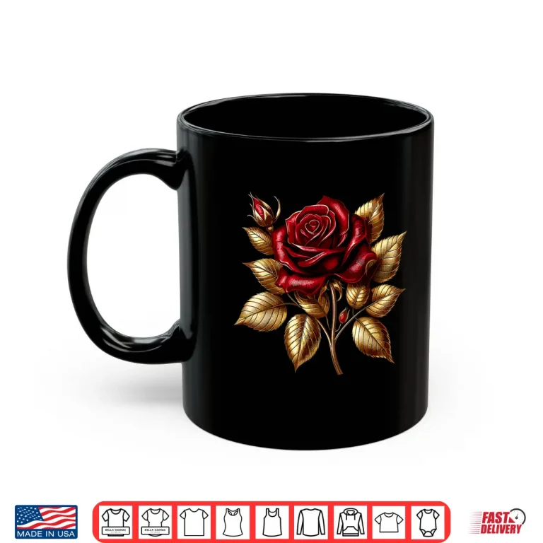 Mug Cute Red Roses Red Roses Flower Gardening Professional Graphic Shirt
