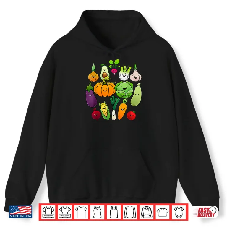Hoodie Healthy Veggie Vegan Cute Vegetable Art Gardening Professional Shirt