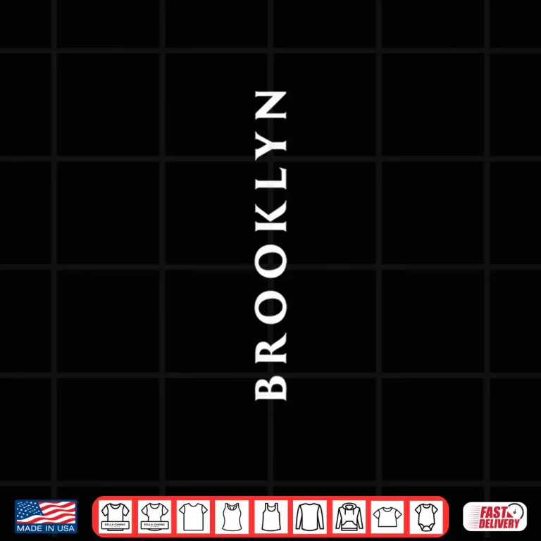 Design Brooklyn Vertical Writing New York City Modern Graphic Apparel Shirt