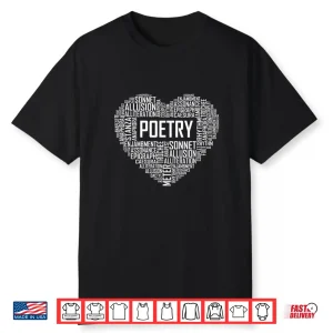 Poetry Heart Lover Poet Writing Poem Writer Professional Gift Shirt