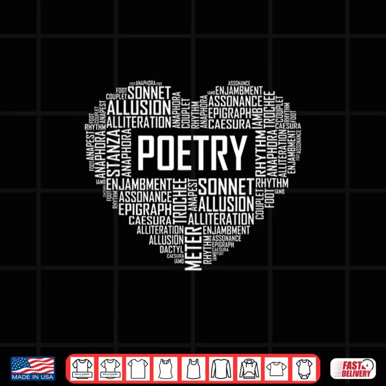 Design Poetry Heart Lover Poet Writing Poem Writer Professional Gift Shirt