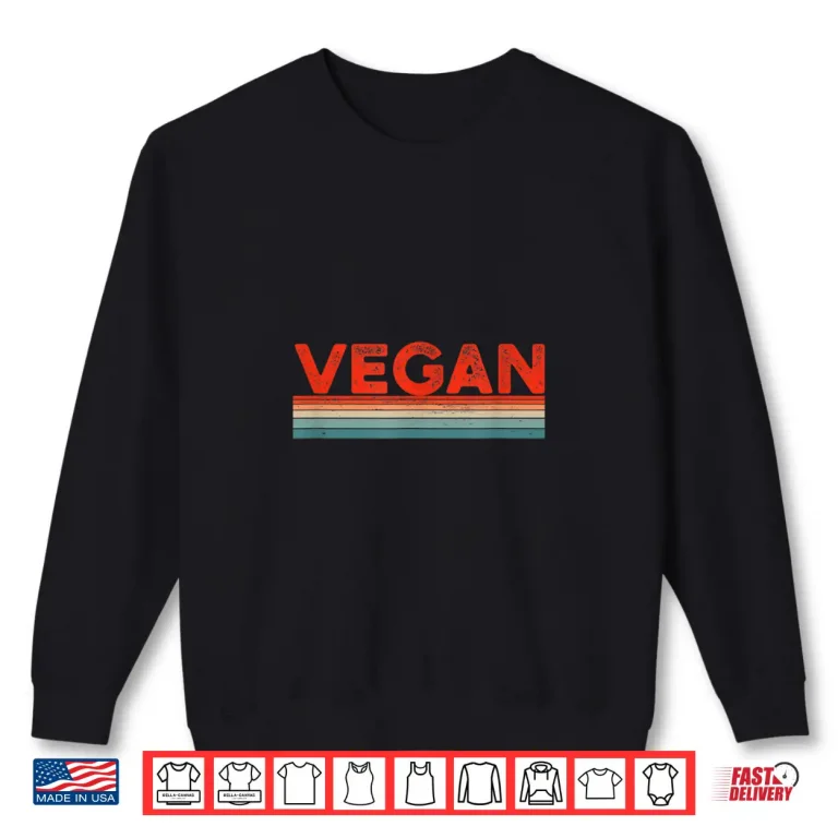 Sweatshirt Vegan Retro Writing Lines Plant Based Professional Graphic Shirt