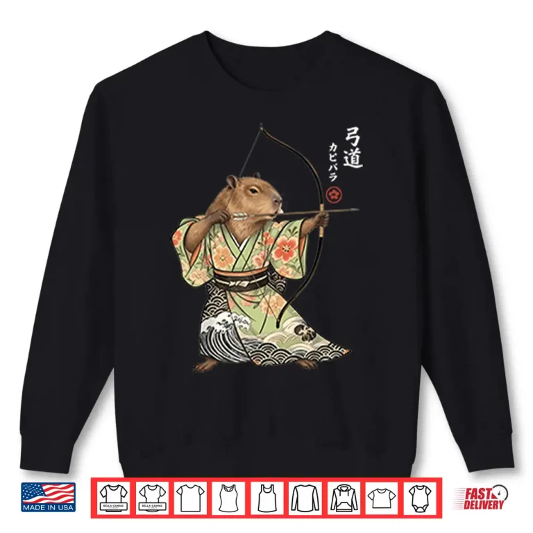 Sweatshirt Capybara Archery Samurai Kyudo Japanese Animal Shirt