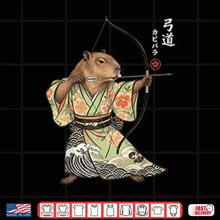 Design Capybara Archery Samurai Kyudo Japanese Animal Shirt