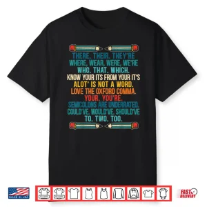 Funny Grammar Police English Writing Teacher Professional Shirt