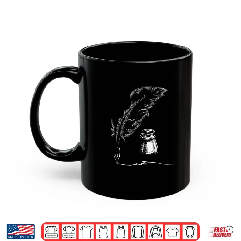 Mug Feather Inkpot Author Book Writer Novelist Poet Writing Shirt