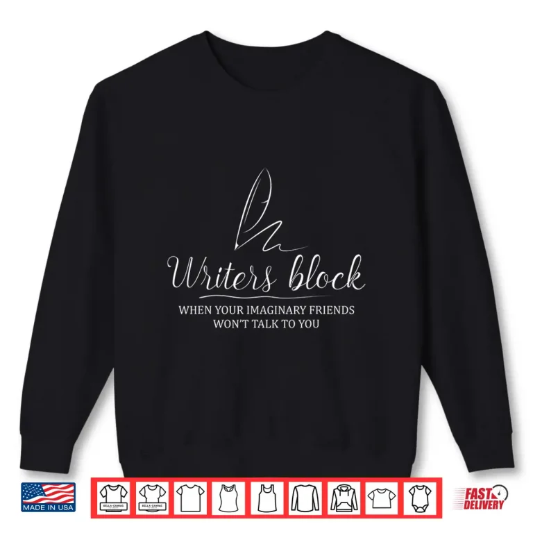 Sweatshirt Professional Minimalist Writers Block Author Book Writer Shirt