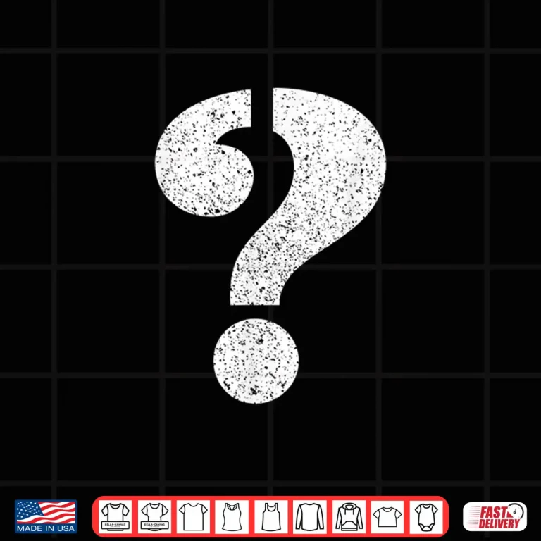 Design Question Mark Stencilled Punctuation Grammar Funny Shirt