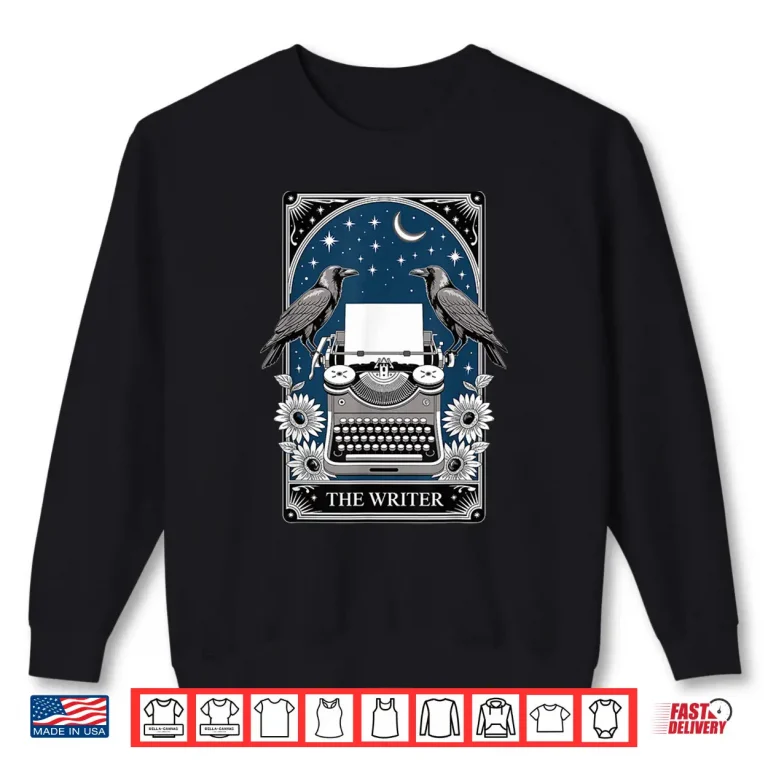 Sweatshirt The Writer Typewriter Crow Writing Journalist Book Writer Shirt