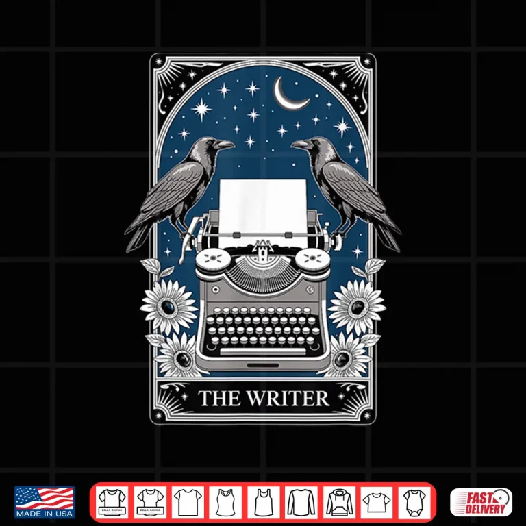 Design The Writer Typewriter Crow Writing Journalist Book Writer Shirt