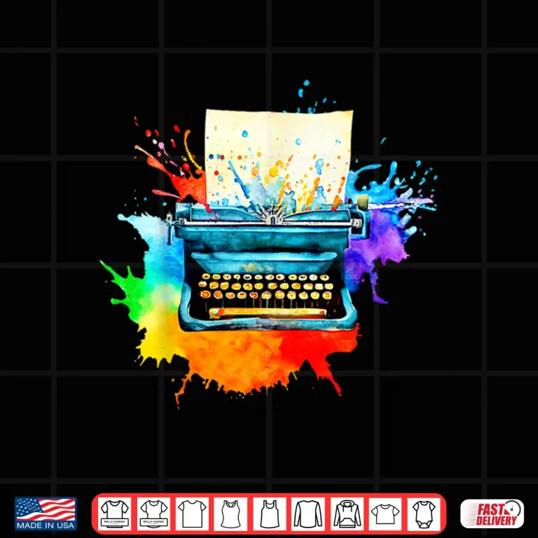 Design Watercolor Typewriter Creative Retro Writing Gift For Writer Shirt
