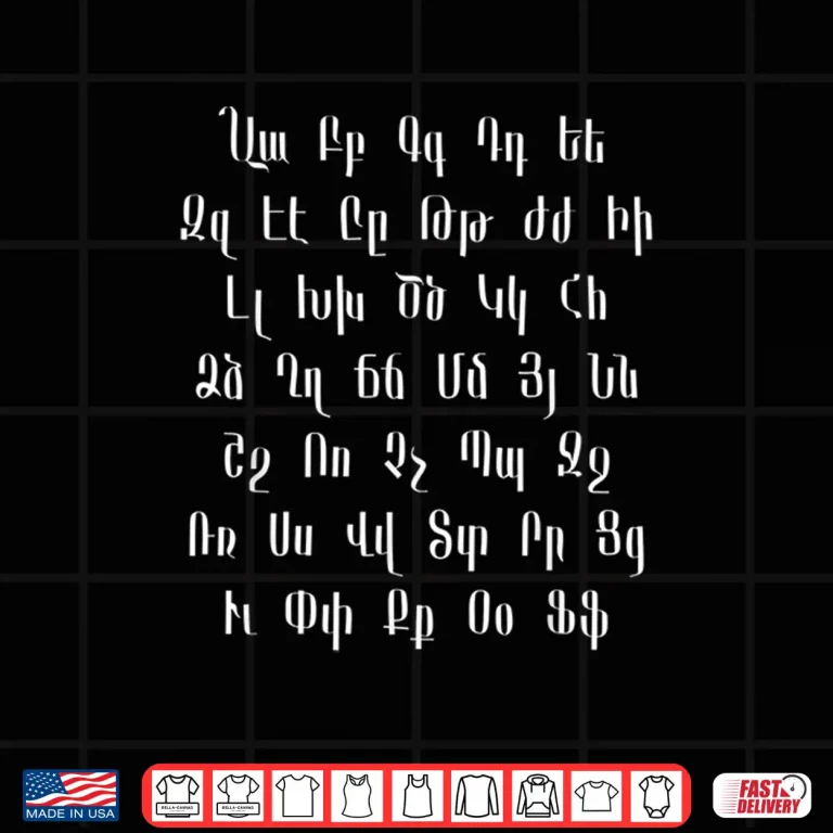 Design Armenian Alphabet Unique Script Writing Armenia Pride Shirt