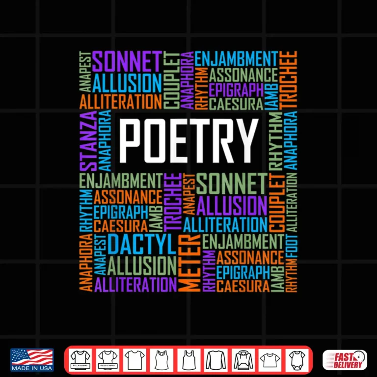 Design Poetry Words Lover Poet Writing Poem Writer Professional Gift Shirt