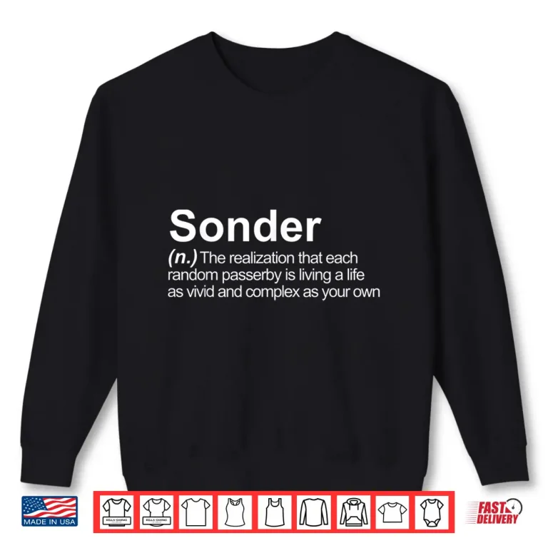 Sweatshirt Sonder Funny Word Definition Vocabulary Typewriter Poetry Ah Shirt