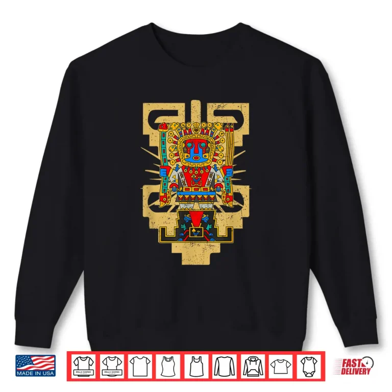 Sweatshirt Viracocha writing ancient symbols incan peru chicano Andean Shirt