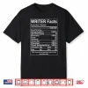 Writer Facts Storyteller Nutrition Information Shirt