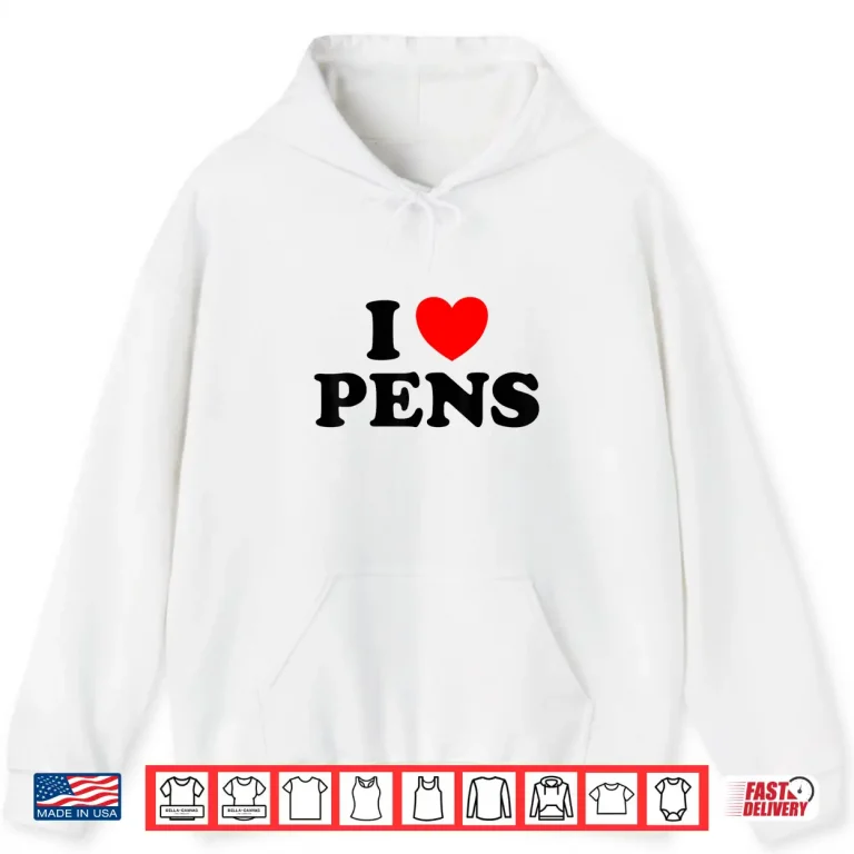 Hoodie Funny Heart Ballpoint Ink I Love Pens Writing Collect Shirt