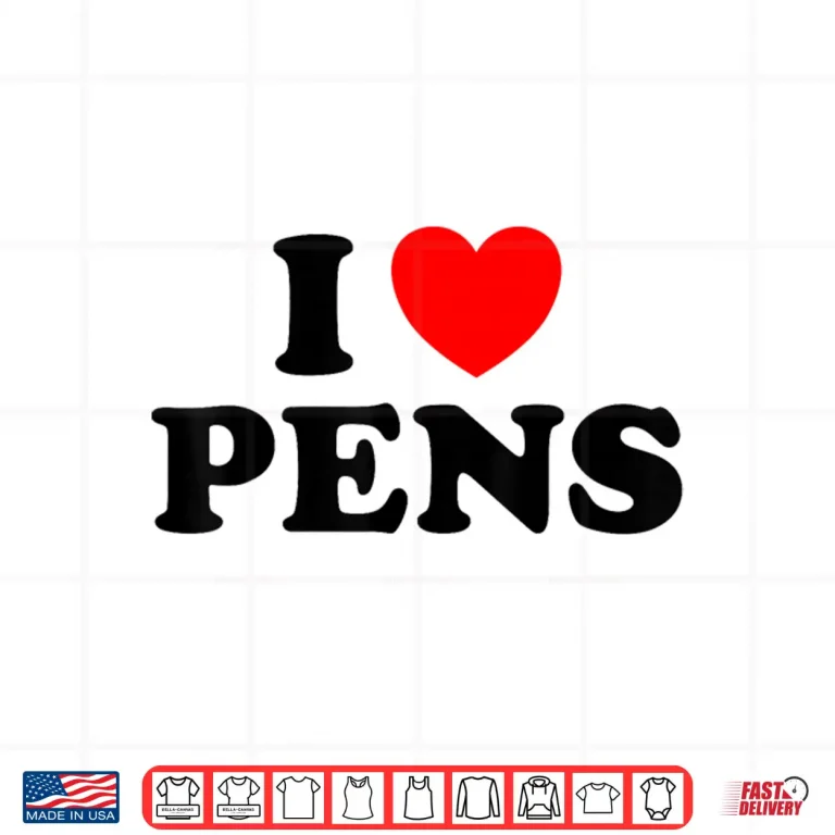 Design Funny Heart Ballpoint Ink I Love Pens Writing Collect Shirt