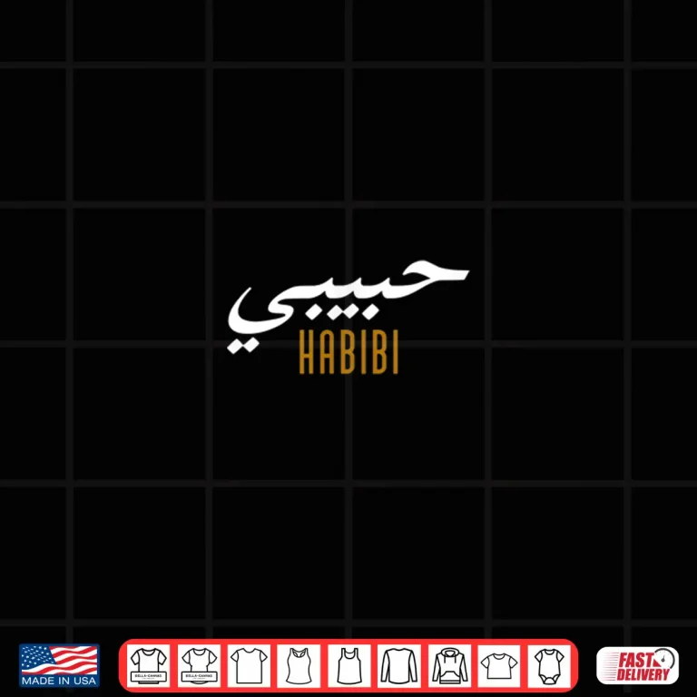 Design Habibi Arabic Saying Arabic Writing Calligraphy Professional Shirt