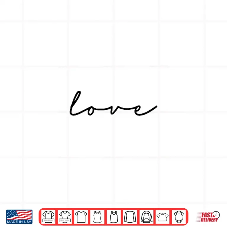 Design Professional Minimalist Love Cursive Writing Modern Graphic Shirt