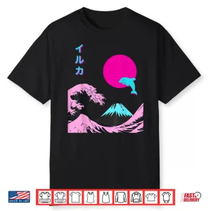 Retro Aesthetic Iruka Japanese Writing Modern Graphic Shirt