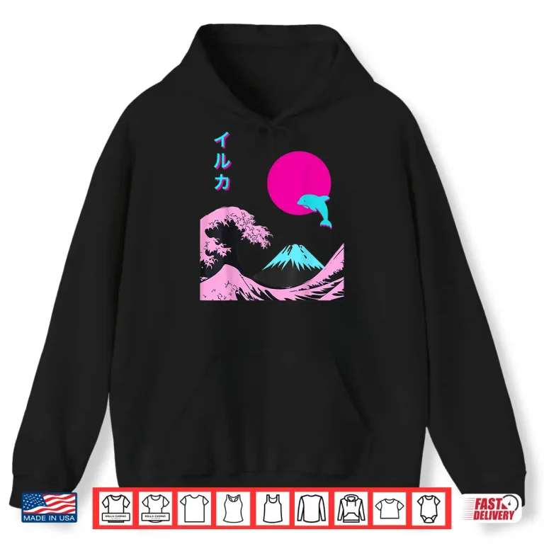 Hoodie Retro Aesthetic Iruka Japanese Writing Modern Graphic Shirt