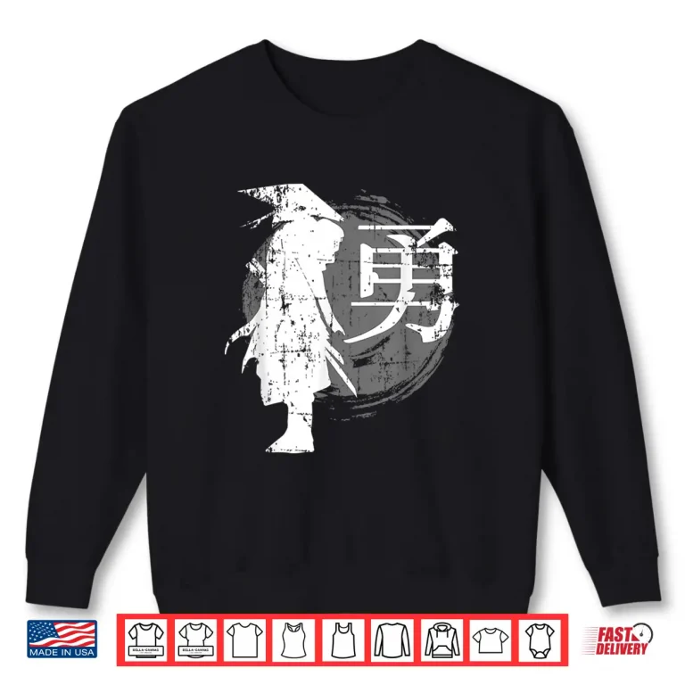 Sweatshirt Retro Japanese Warrior Samurai Japan Writing Professional Shirt